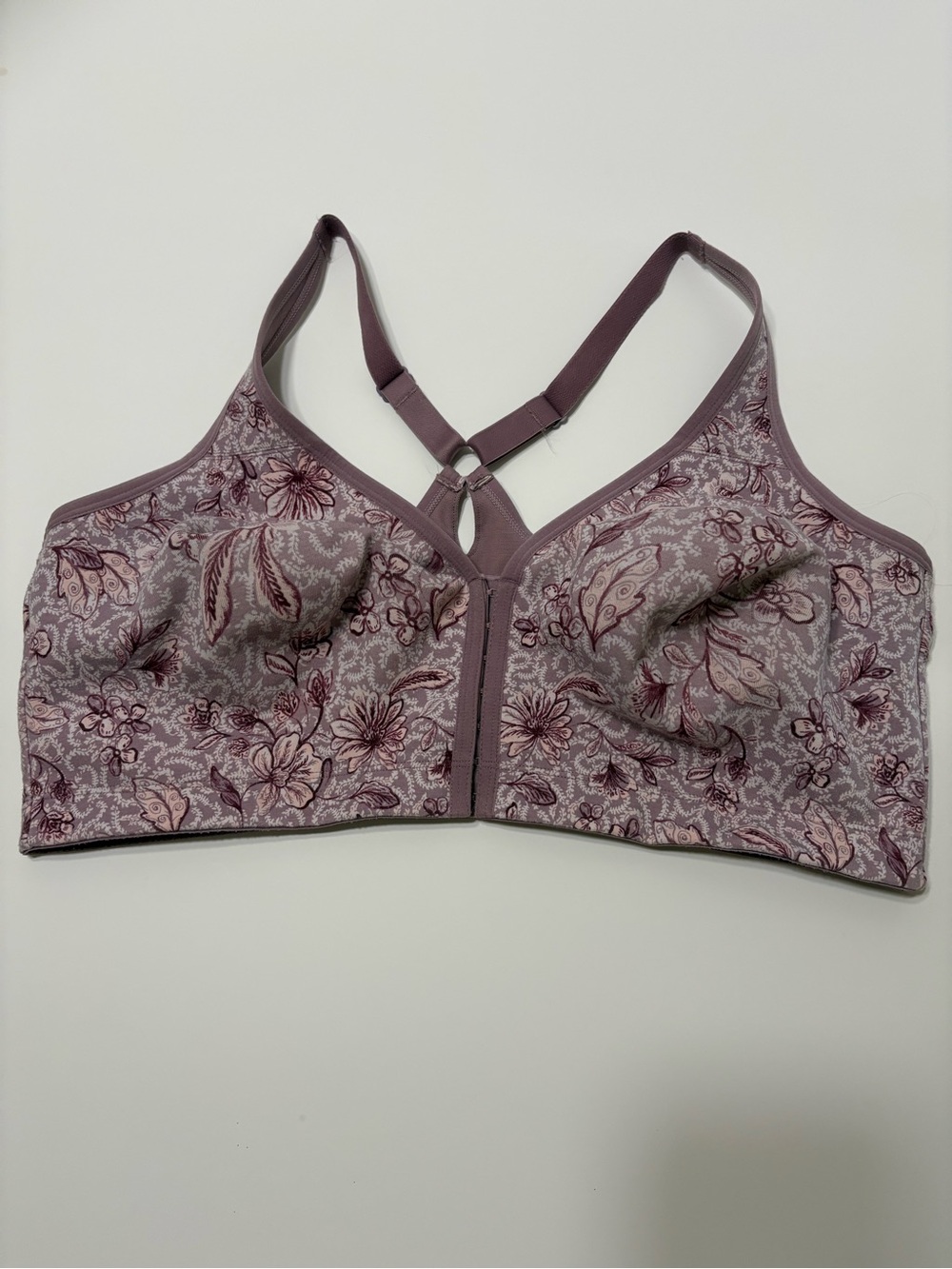 Cacique Front Closure size 44DDD Floral Wireless Bralette with Racerback